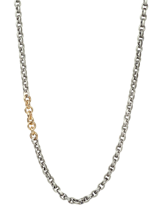 Olivia Chain in Vintage Finish Sterling Silver and Yellow Gold