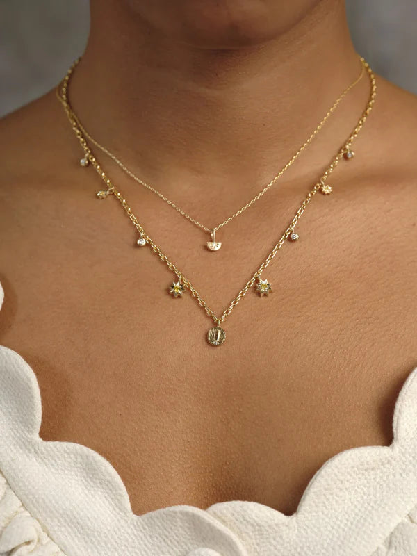 Sundial Garland Necklace in Yellow Gold