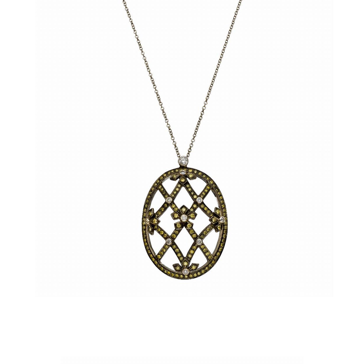 Enchanted Garden Green Diamond Necklace