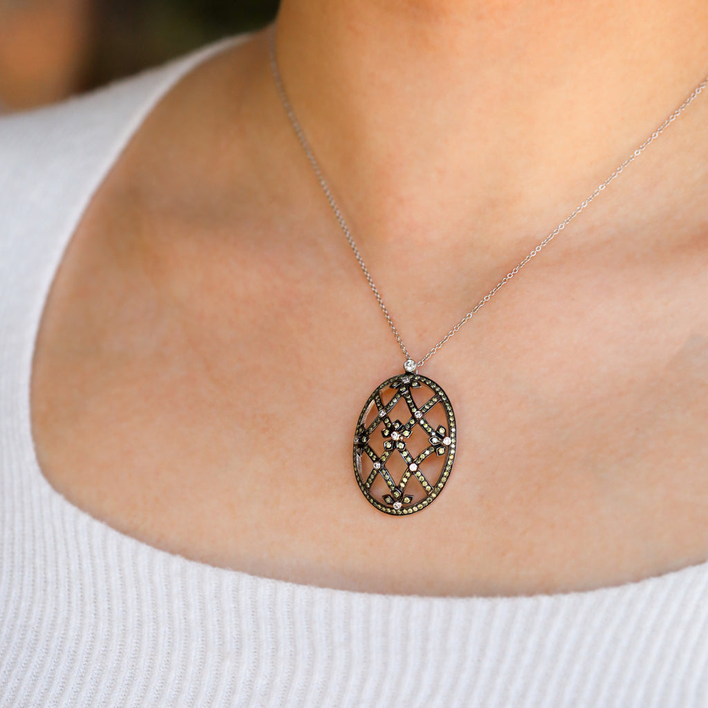 Enchanted Garden Green Diamond Necklace