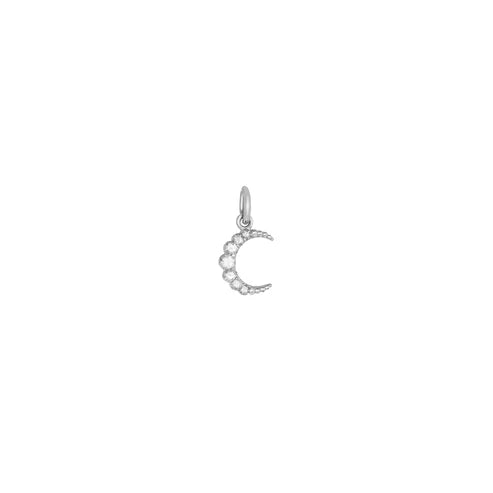 Crescent Mini White Diamond Pendant
