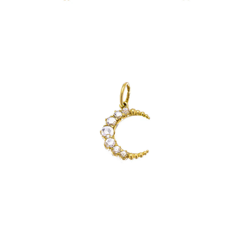 Crescent Diamond Necklace in Yellow Gold