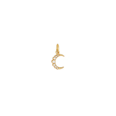Crescent Mini White Diamond Pendant