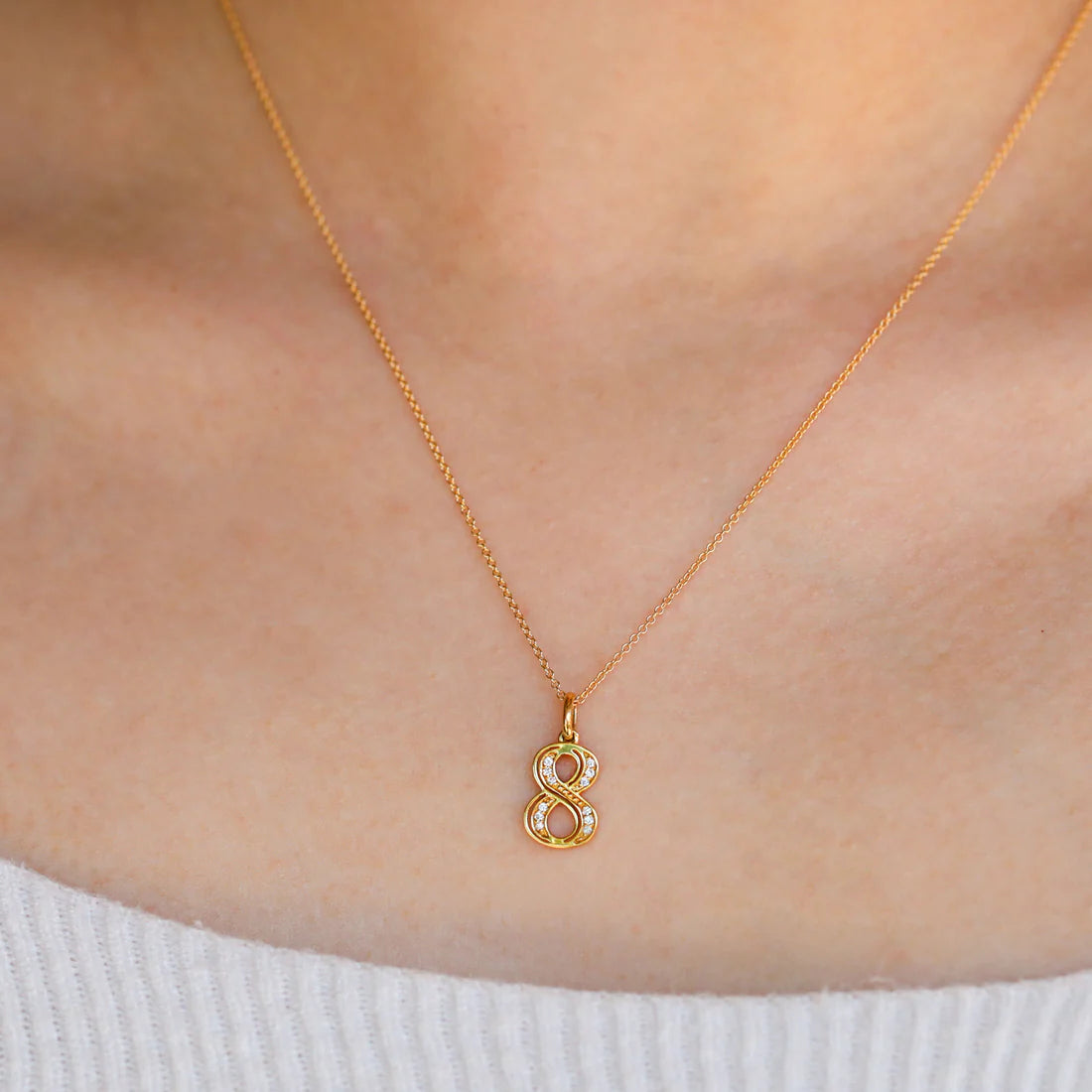 Number "8" Diamond Charm