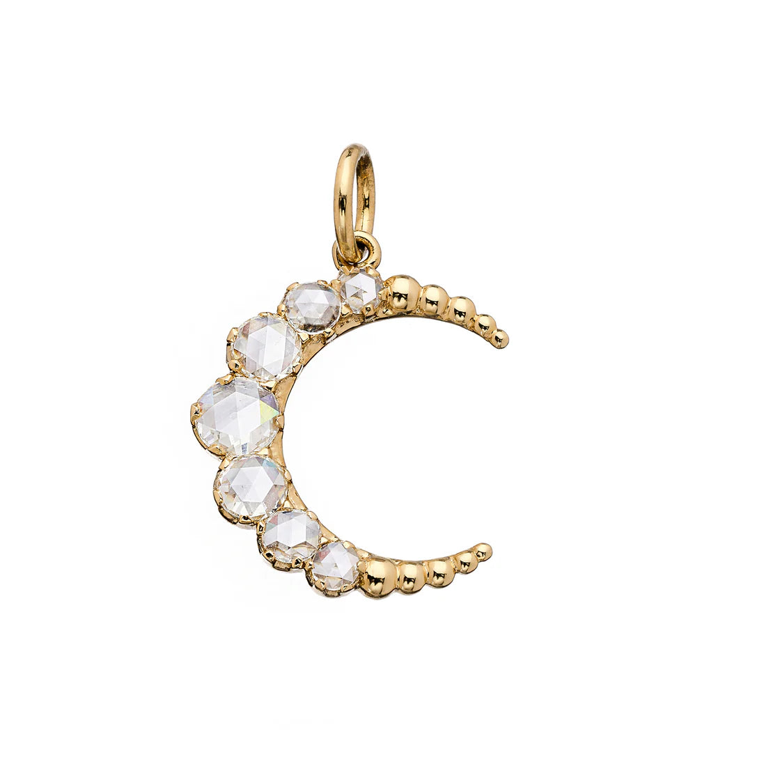 Crescent Diamond Pendant in Yellow Gold