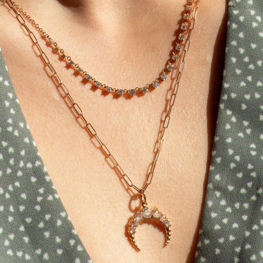 Mylene Diamond Necklace in Rose Gold