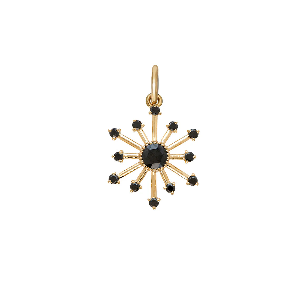 Leena Black Diamond Pendant in Yellow Gold