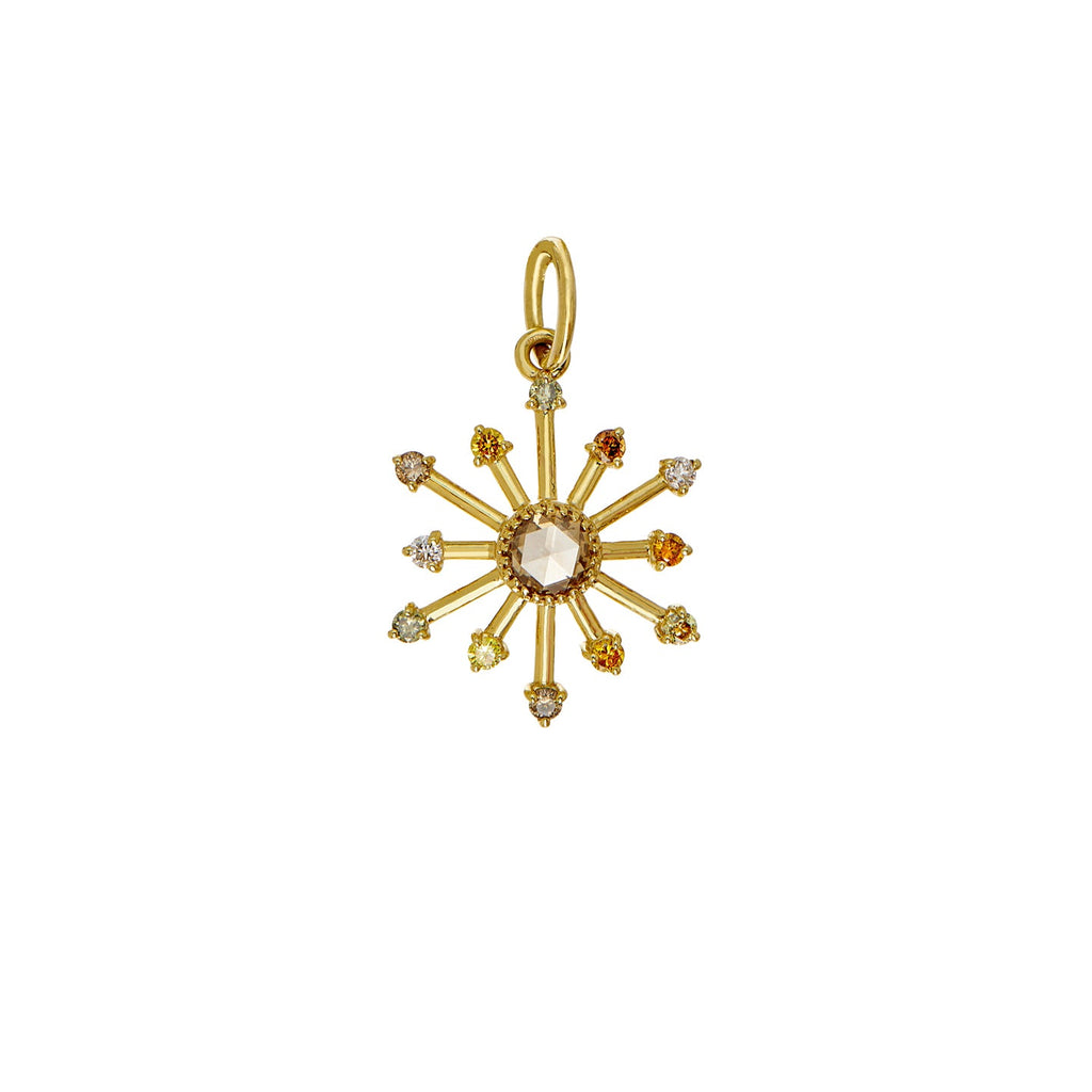 Leena Multi-Color Diamond Pendant in Yellow Gold