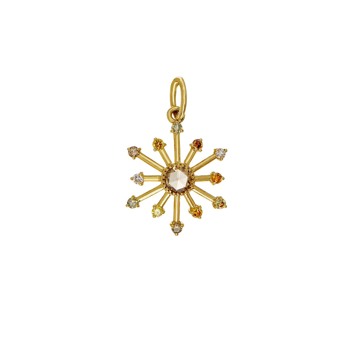 Leena Multi-Color Diamond Pendant in Yellow Gold