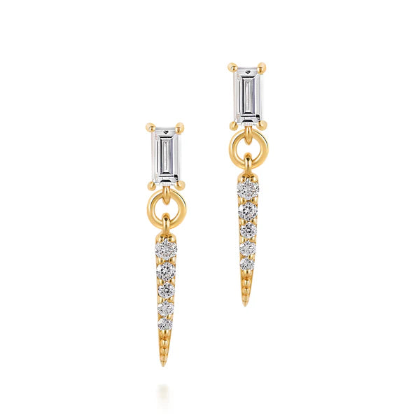 Diamond Drop Earrings in Yellow Gold