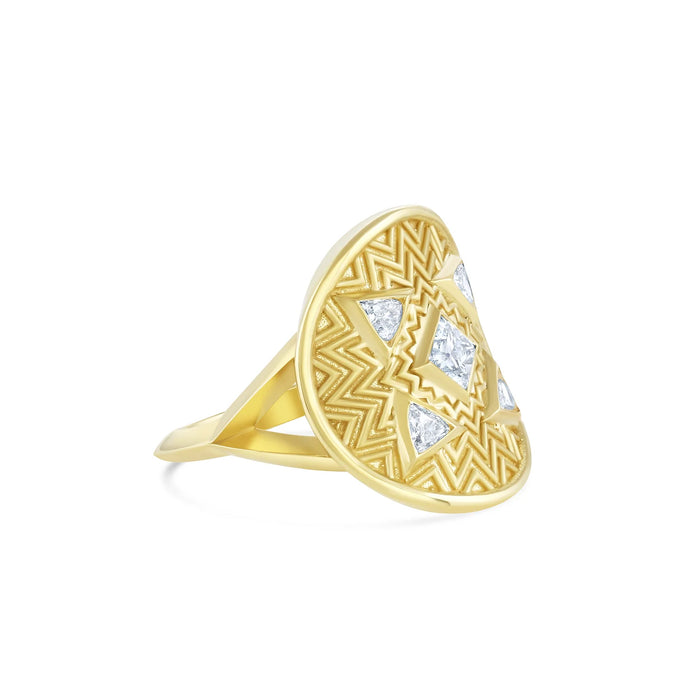 Pure Energy Medallion Ring in Yellow Gold