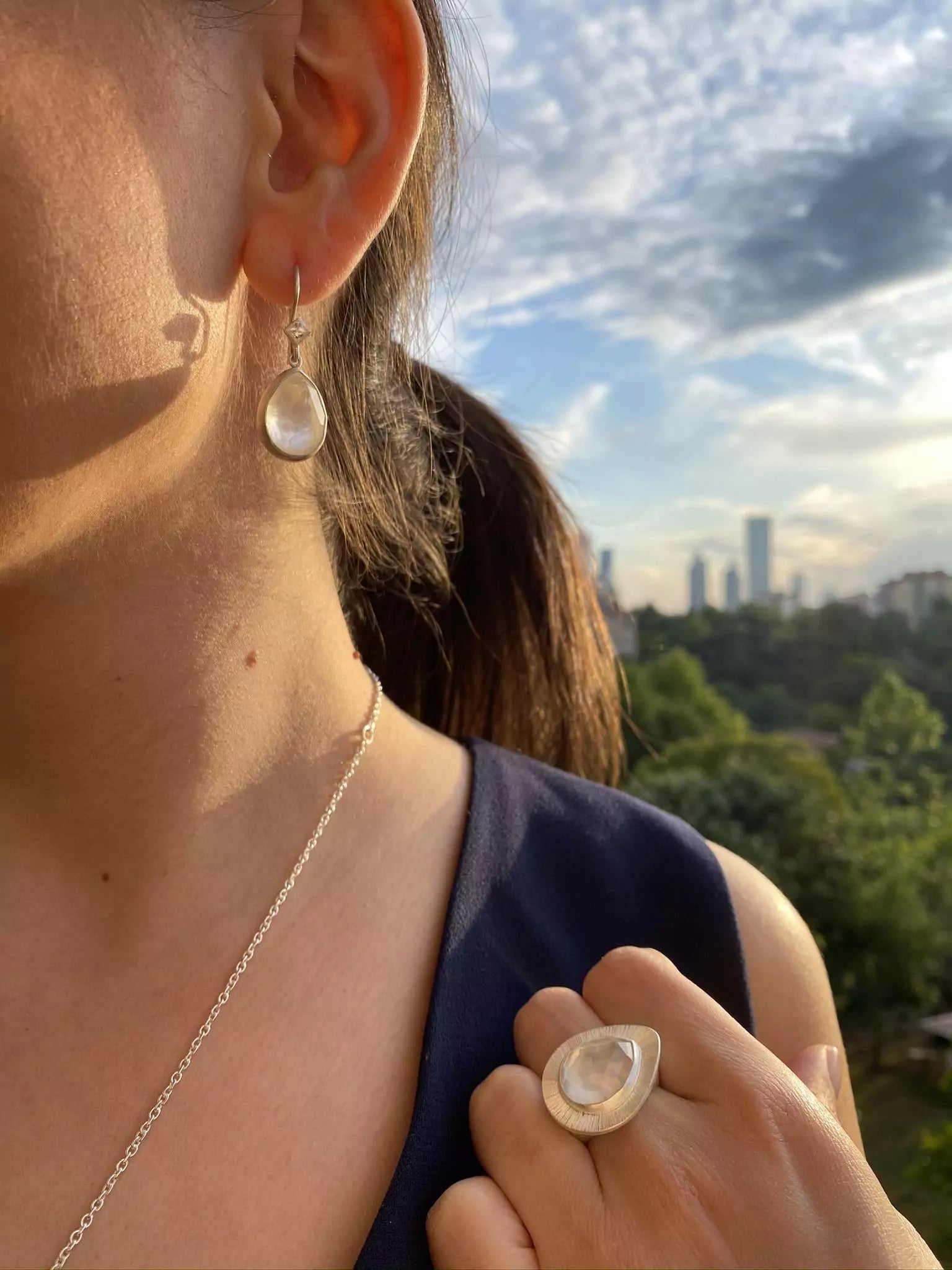 Pear-Shape Pompei Ring in Sterling SIlver