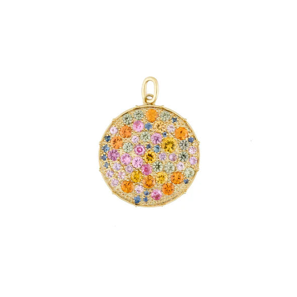 Confetti Disc Pendant in Yellow Gold