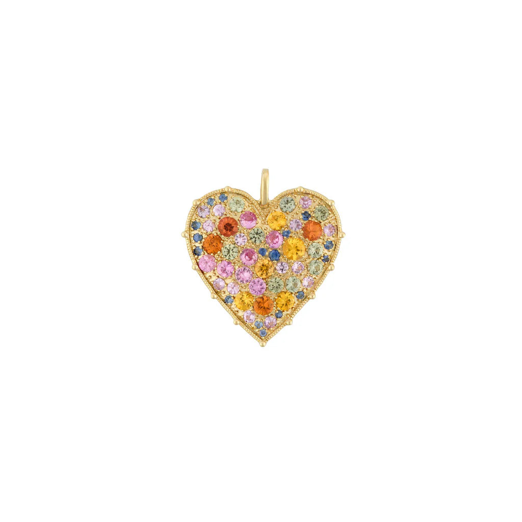 Confetti Heart Pendant in Yellow Gold
