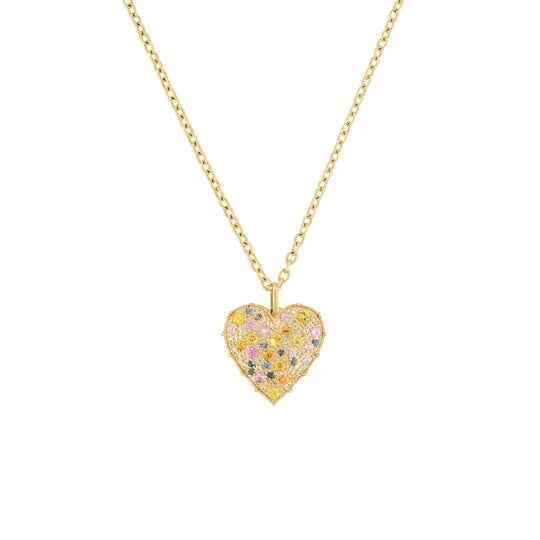 Confetti Small Heart Pendant in Yellow Gold