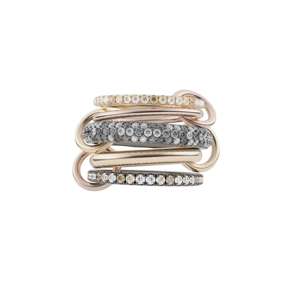 Leo MX Stack in Rose Gold, Yellow Gold and Sterling Silver