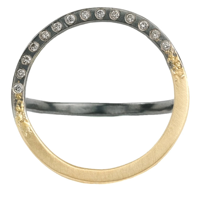Sunshine Diamond Statement Ring in Oxidized Silver