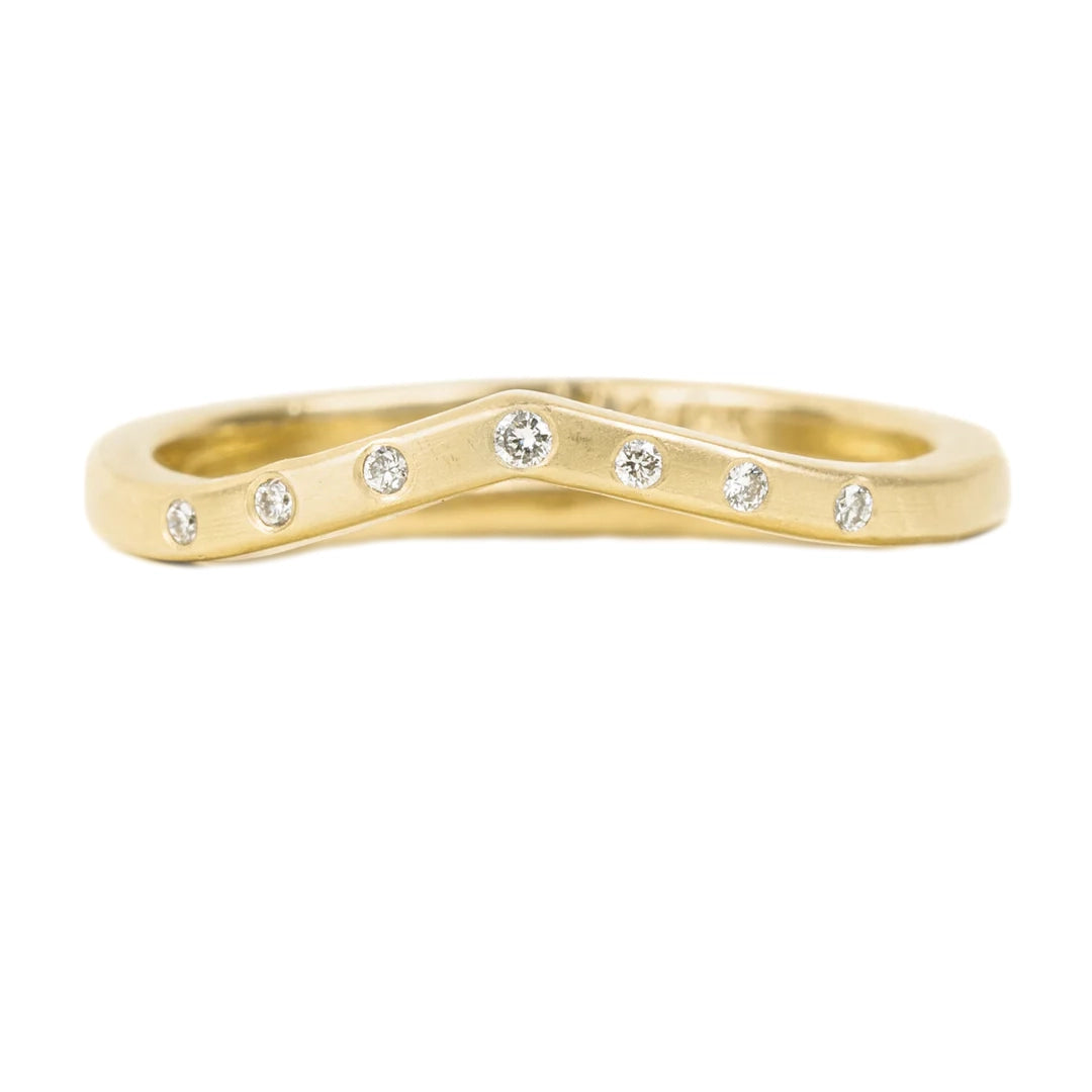 Tiara Shadow Band with Diamonds in Yellow Gold