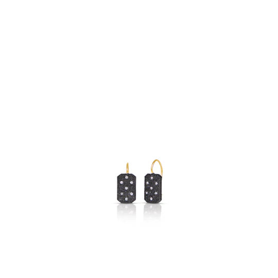Rain La Petite Earrings in Black Rhodium Sterling Silver and Yellow Gold