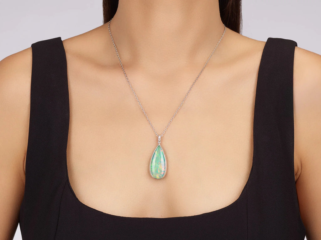 Opal Pendant Necklace in Couture Silver