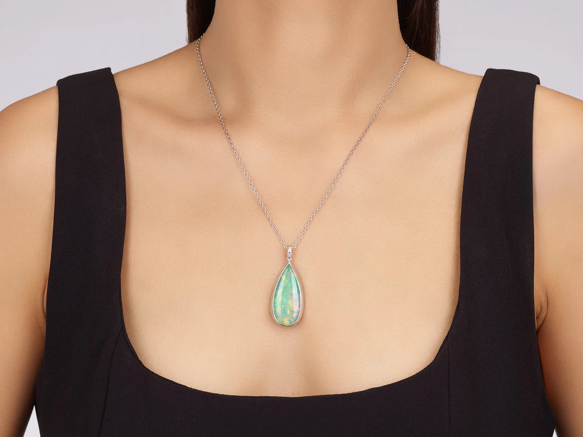 Opal Pendant Necklace in Couture Silver