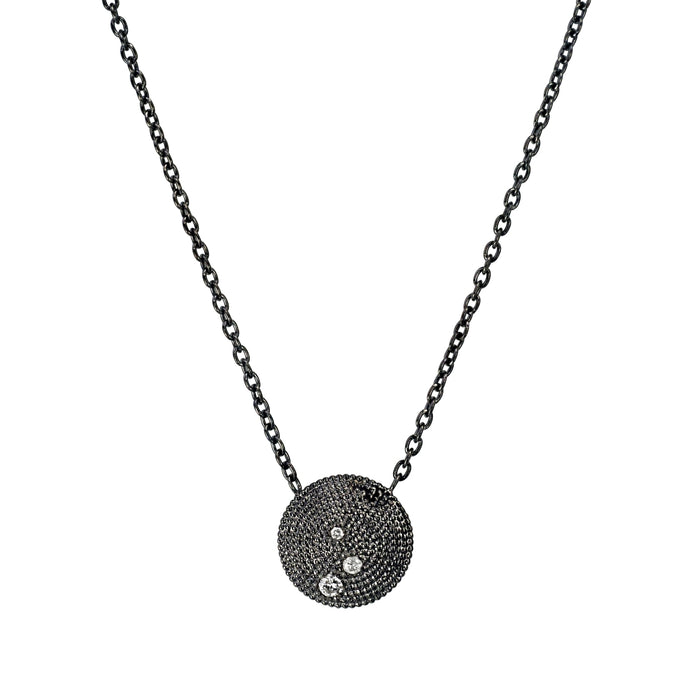 Royce Diamond Necklace in Blackened Sterling Silver