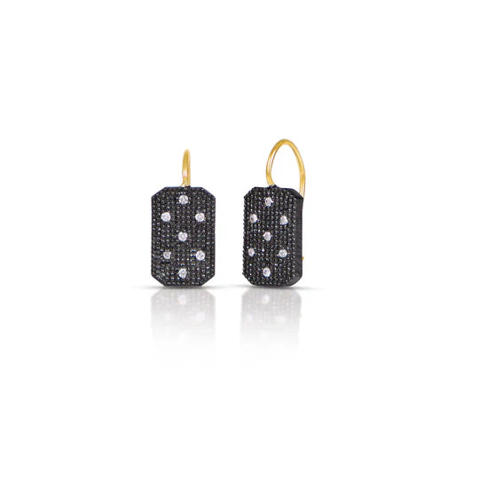 Rain La Petite Earrings in Black Rhodium Sterling Silver and Yellow Gold