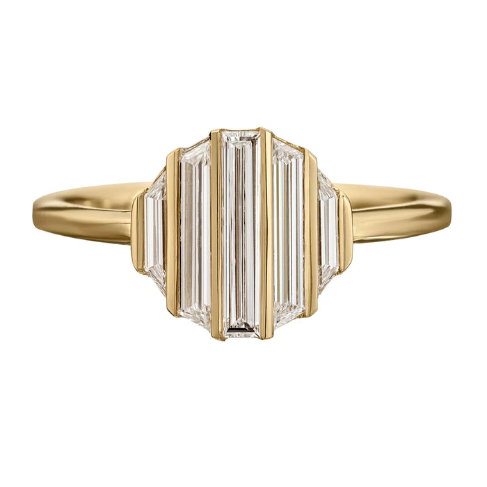 Ripple Baguette & Trapeze Diamond Engagement Ring