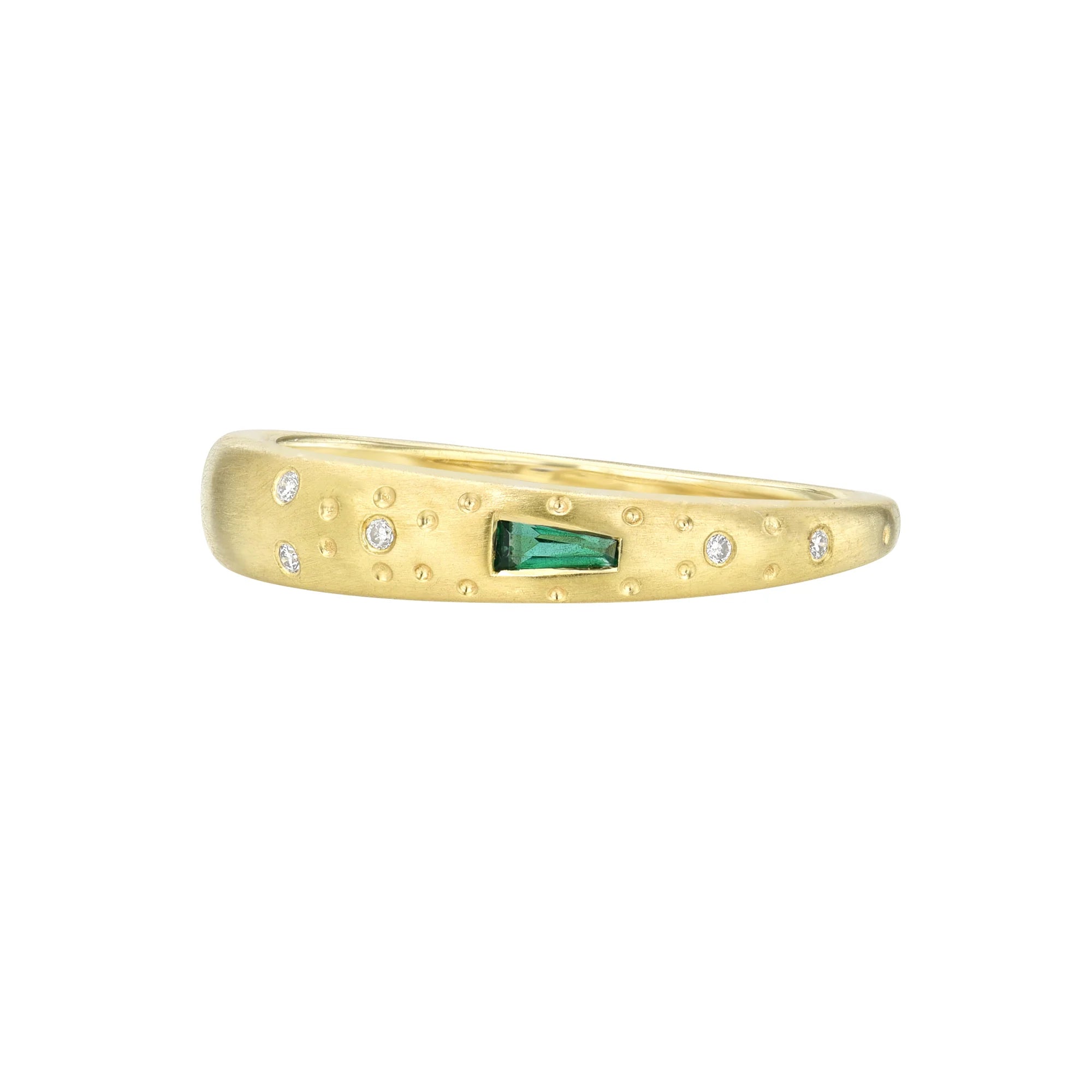 Supernova Emerald Stacking Band in Yellow Gold