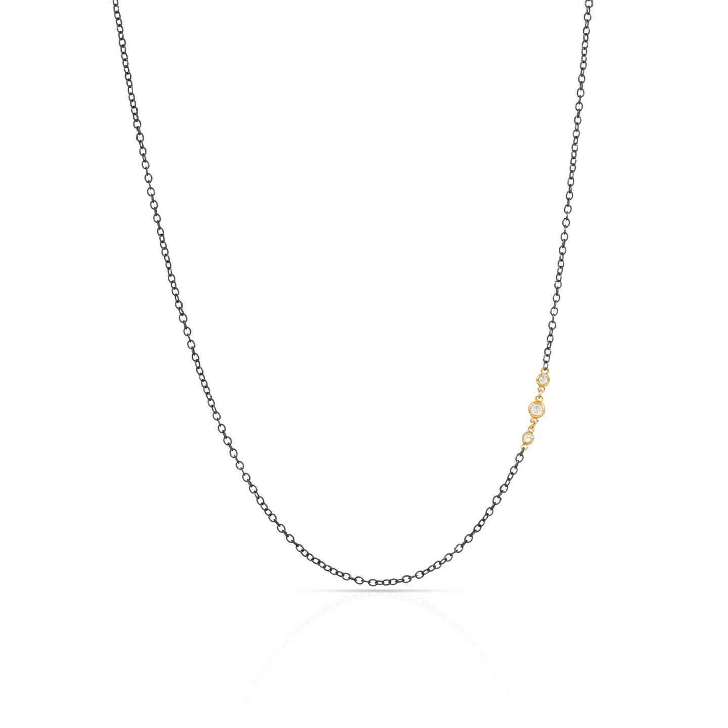 Sabrina Diamond Chain in Blackened Sterling Silver