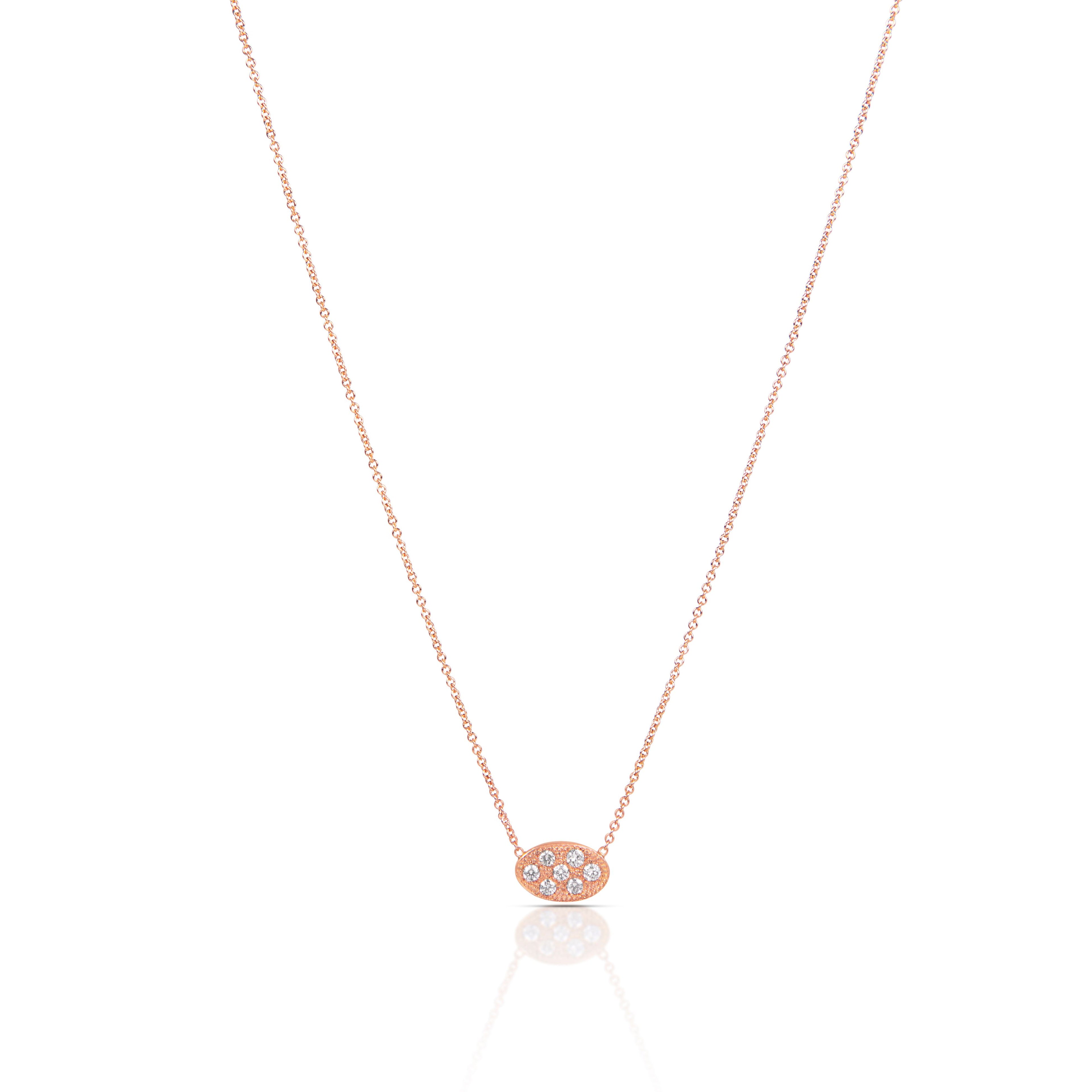 Tash Oval Necklace in Rose Gold