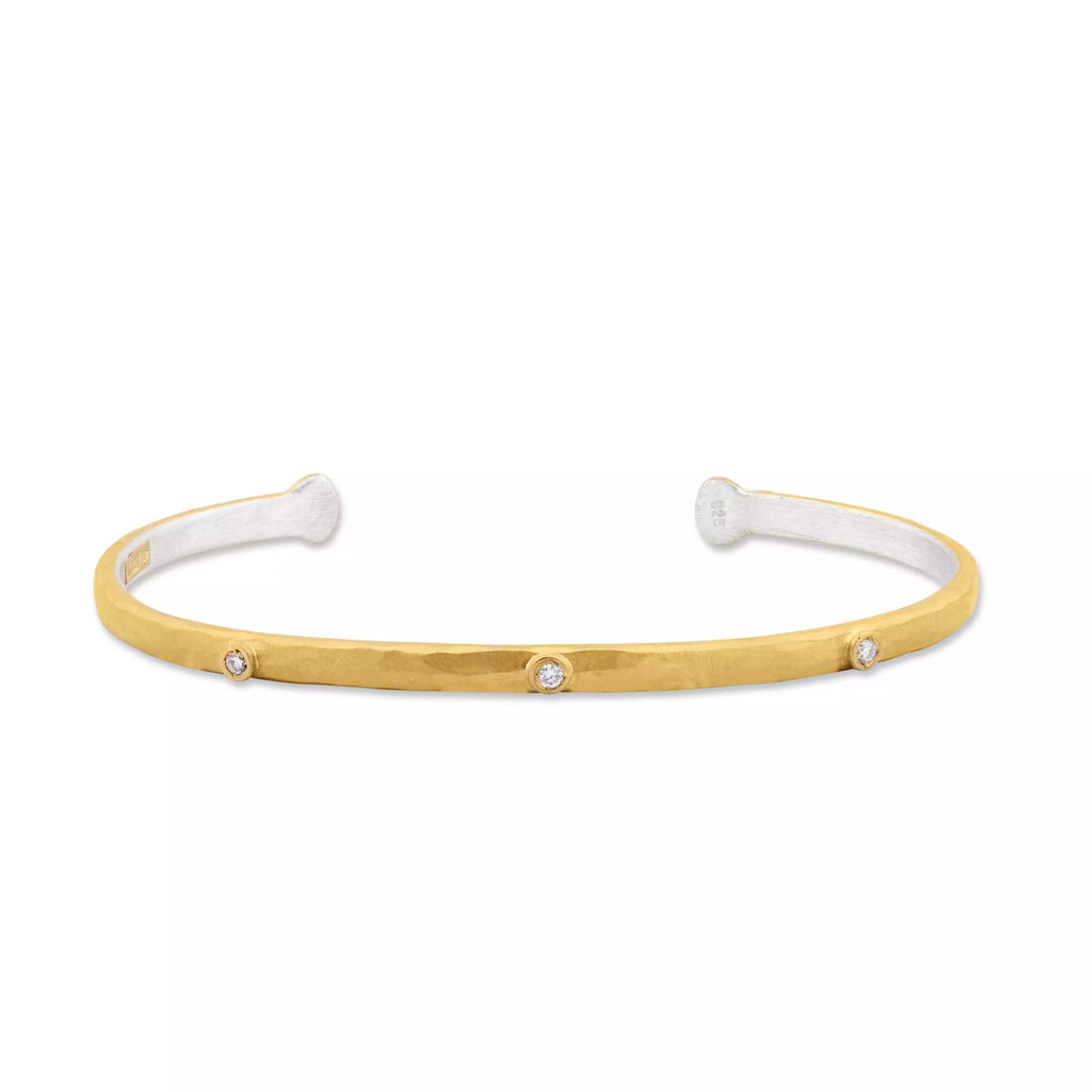 Baby Stockholm Diamond Cuff in Yellow Gold and Sterling Silver