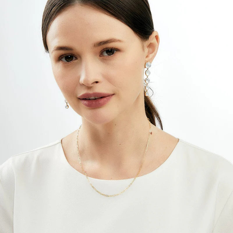 Thin Paperclip Chain in Yellow Gold