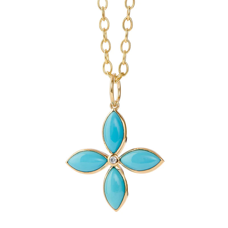 Jardin Sleeping Beauty Turquoise Pendant in Yellow Gold