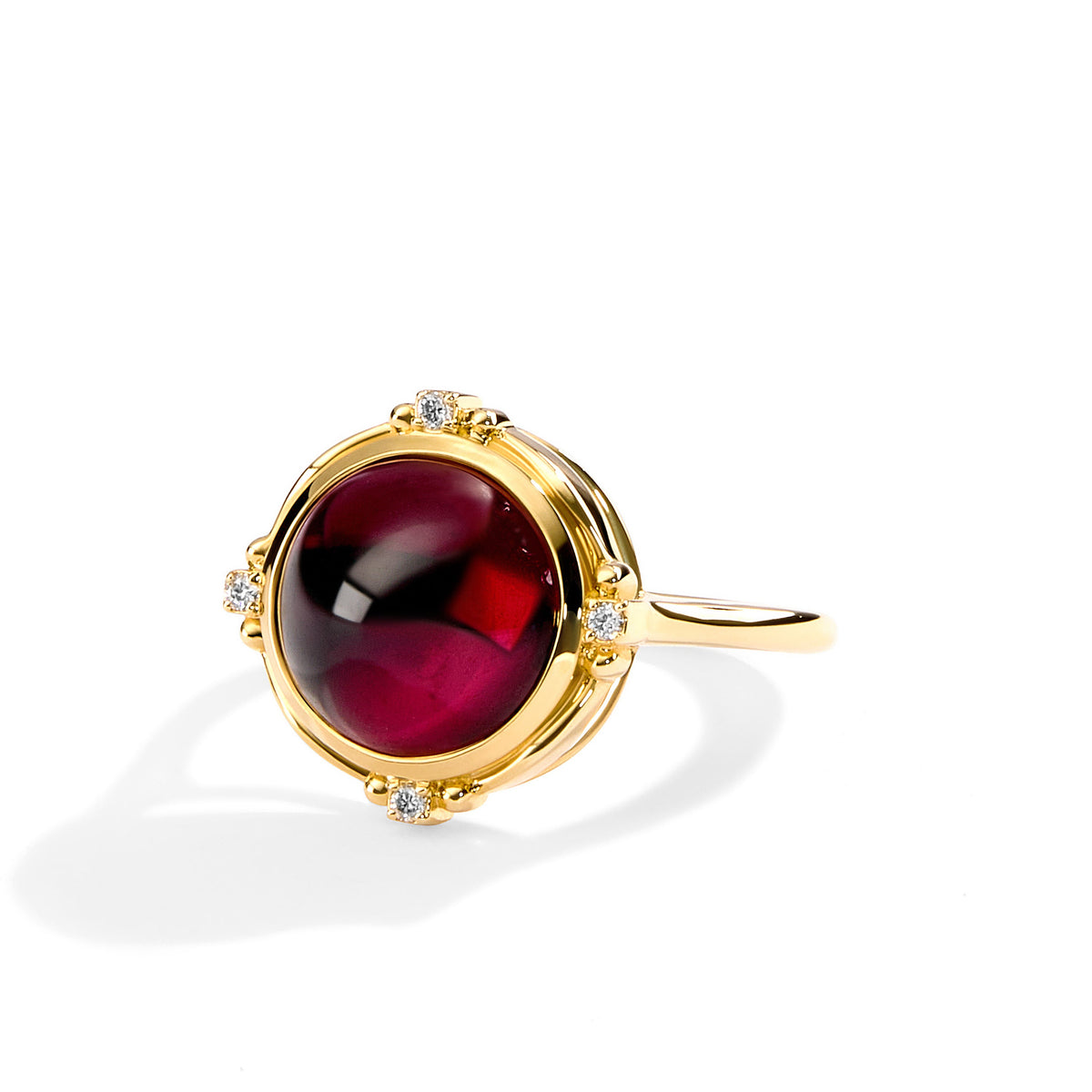 Axia Rhodolite Garnet Ring in Yellow Gold