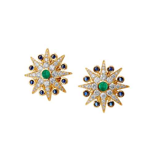 Starburst Earrings in Yellow Gold