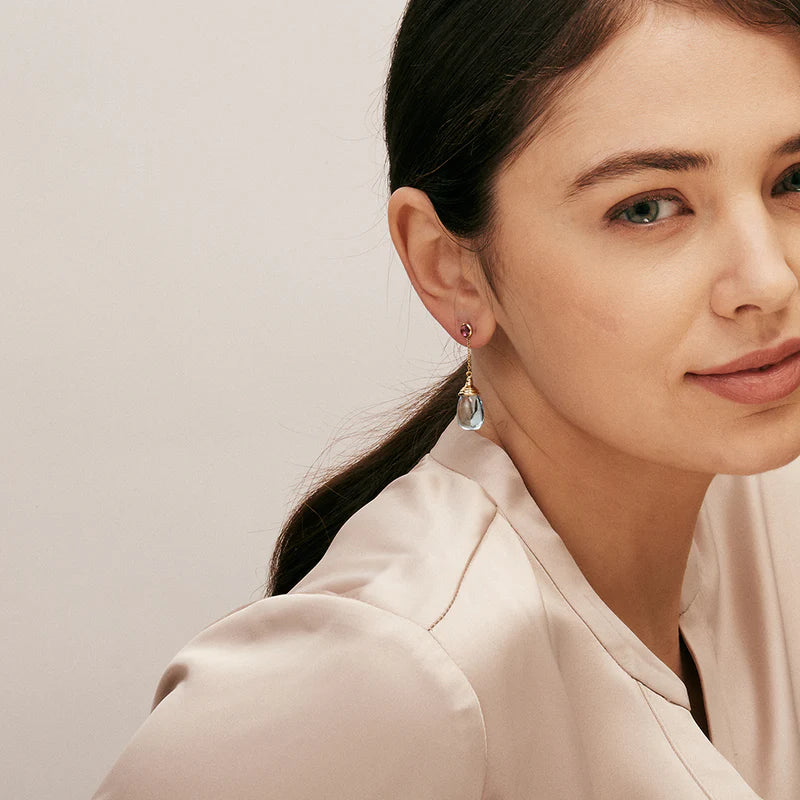 Mogul Drop Chain Earrings in Yellow Gold