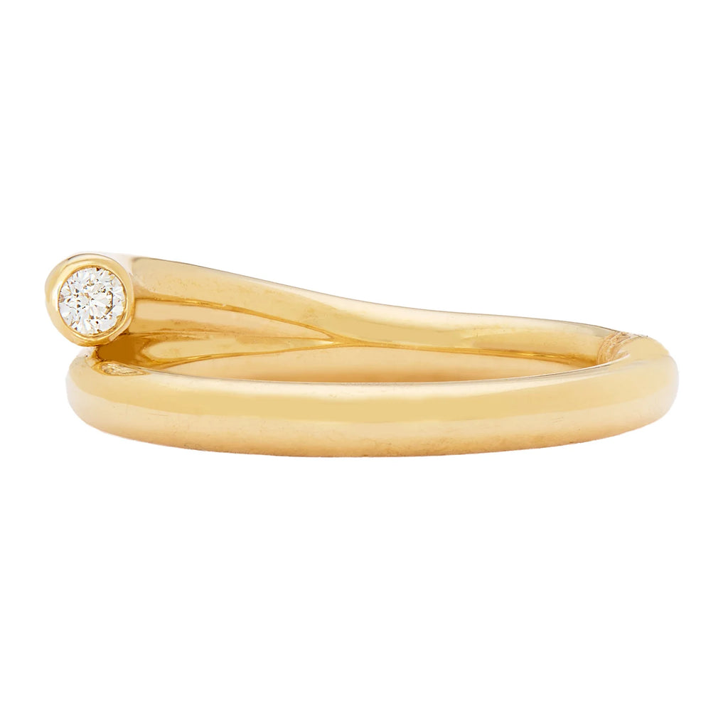Embrace Single White Diamond Band in Yellow Gold