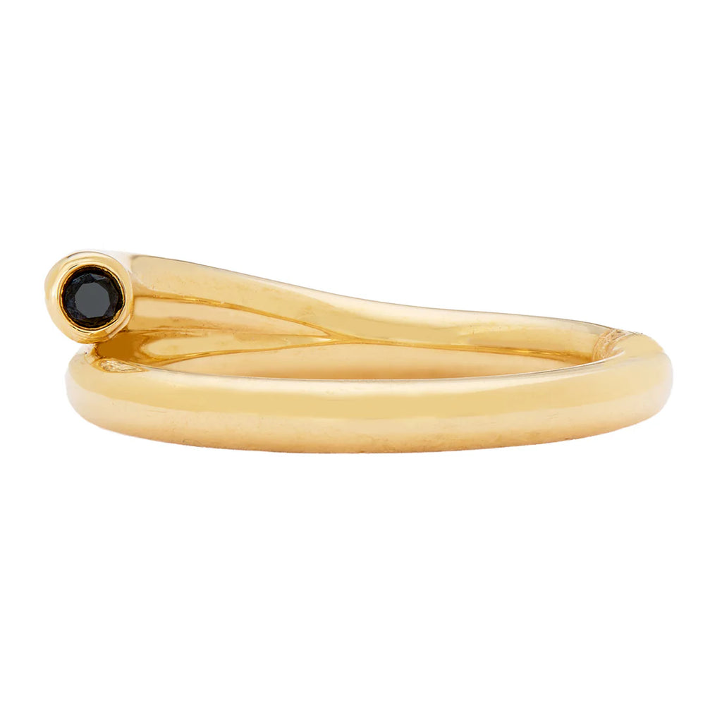 Embrace Single Black Diamond Band in Yellow Gold