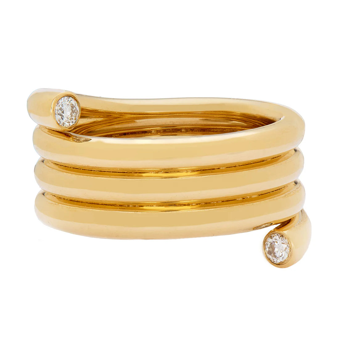 Embrace Triple White Diamond Band in Yellow Gold
