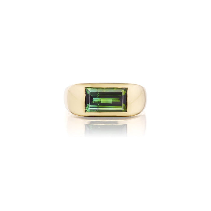 Tourmaline Gypset Ring in Yellow Gold