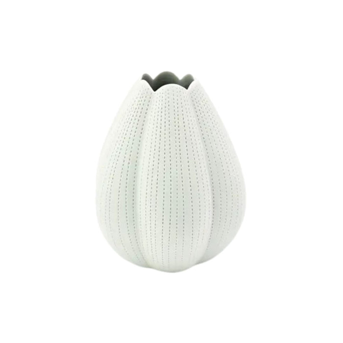 Champa Small White Scallop Vase