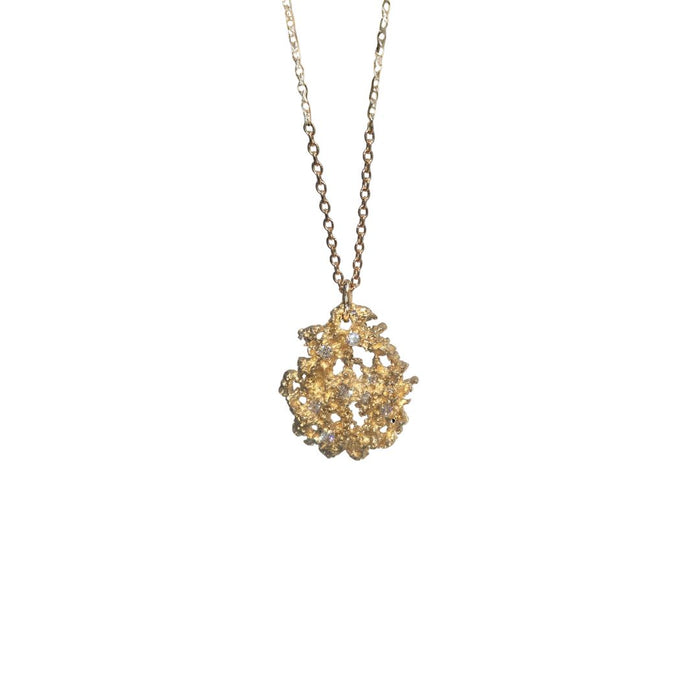 Pear Diamond Necklace in Yellow Gold