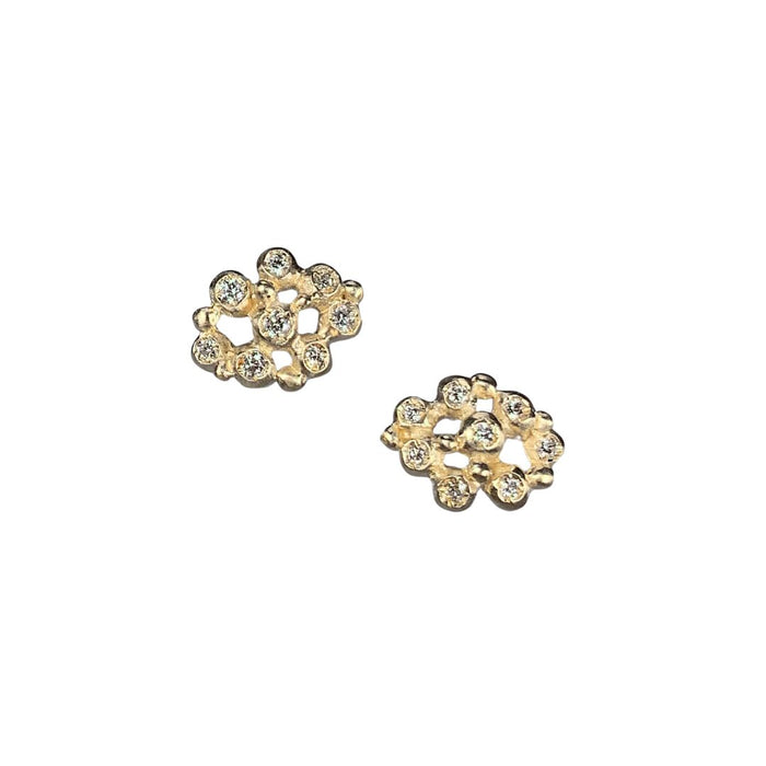 Cluster 8 Diamond Studs in Yellow Gold