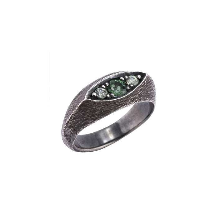 Erin Tourmaline Ring in Oxidized Sterling Silver