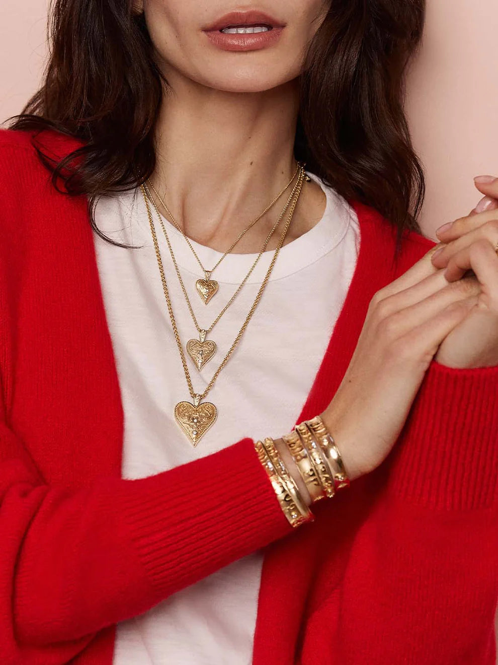 Small Southwestern Heart Charm in Yellow Gold