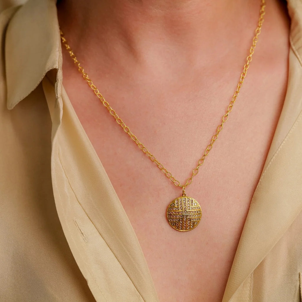 Small Stella Rose Cut Diamond Necklace in Yellow Gold