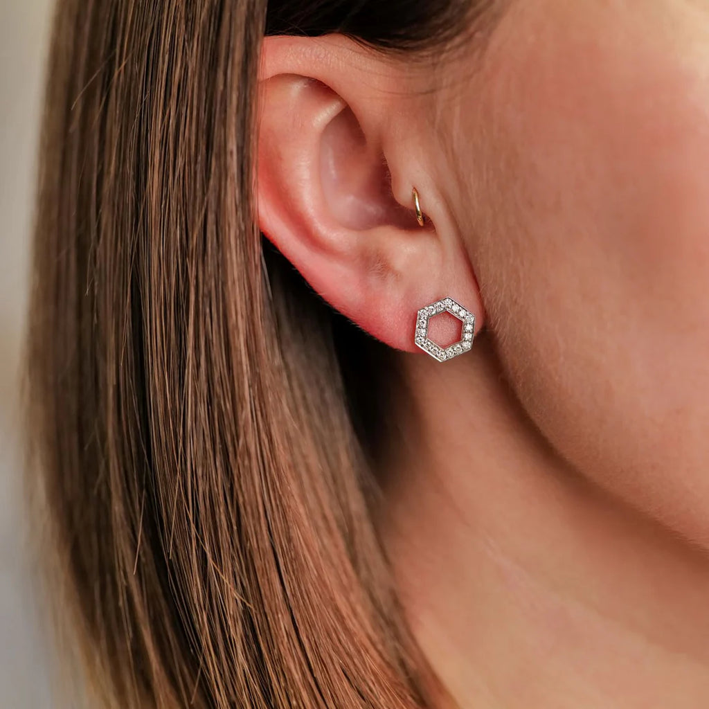 Stella White Diamond Studs