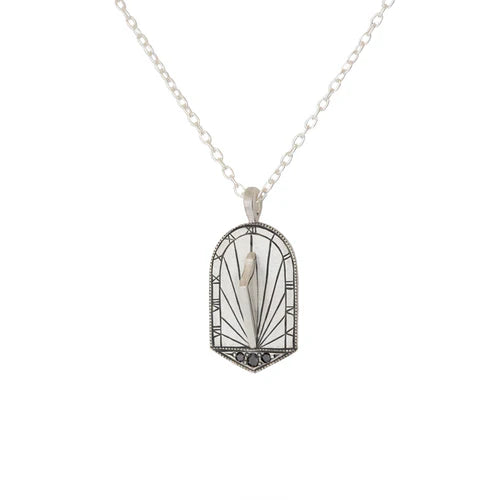 Sundial Medallion Pendant in Sterling Silver