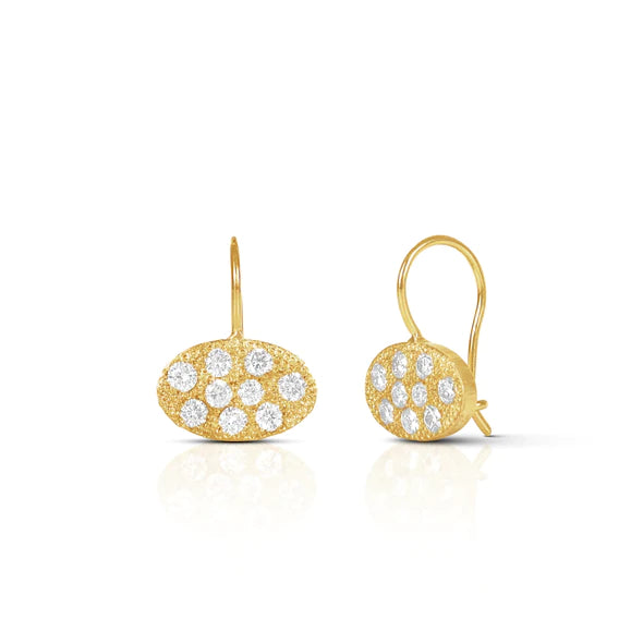Tasha Oval Diamond Earrings in Yellow Gold